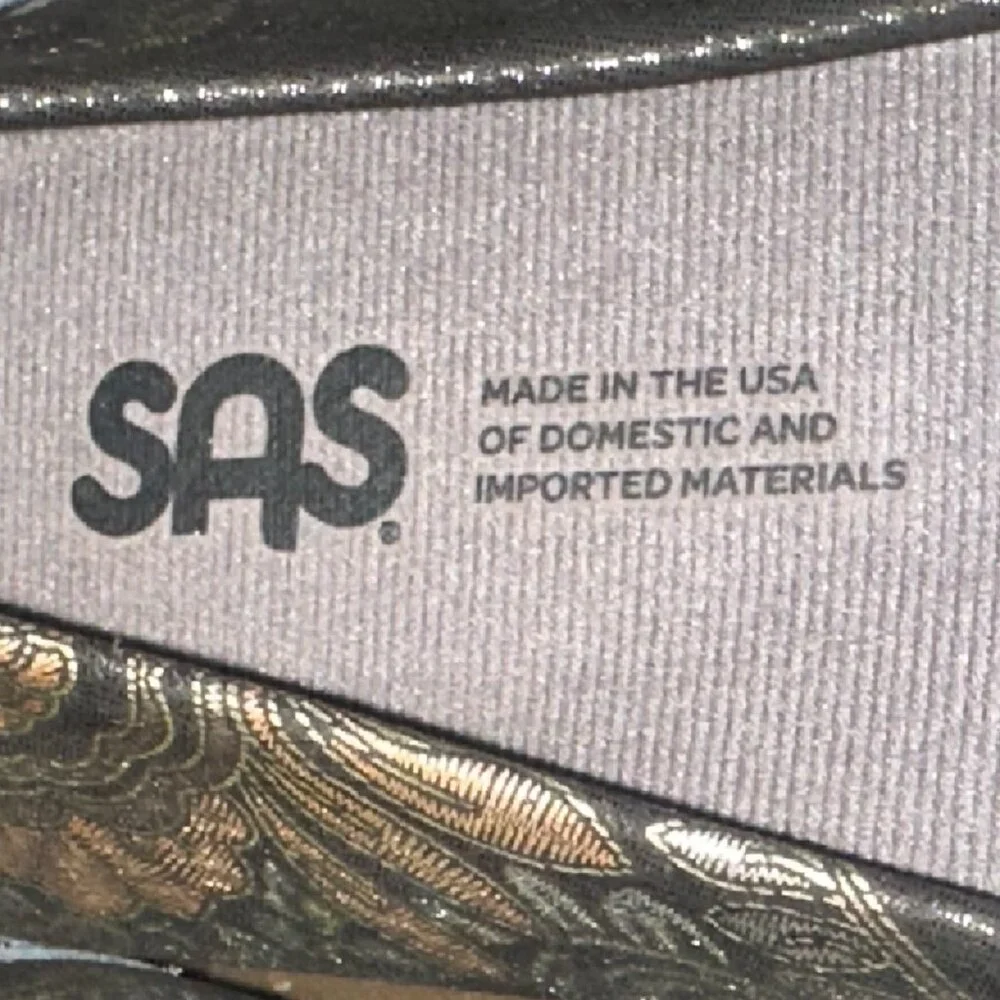 SAS Scenic‎ Ballet Flat Brocade Patent Leather Round Toe Slip On Size 10 N NEW
